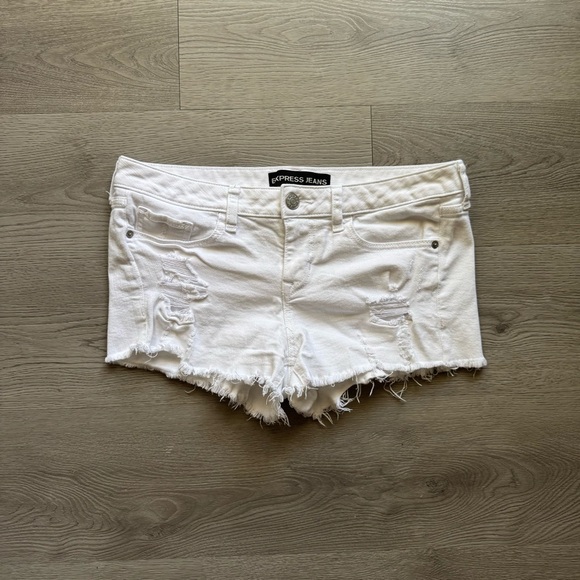 Express Pants - Express Low Rise Cut Off Denim Shorts
